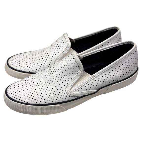 Sperry Top-Sider Sneakers Loafers Womans 9M White Leather Memory Foam Perforated - Picture 6 of 12